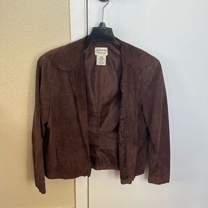 Brown washable suede jacket
